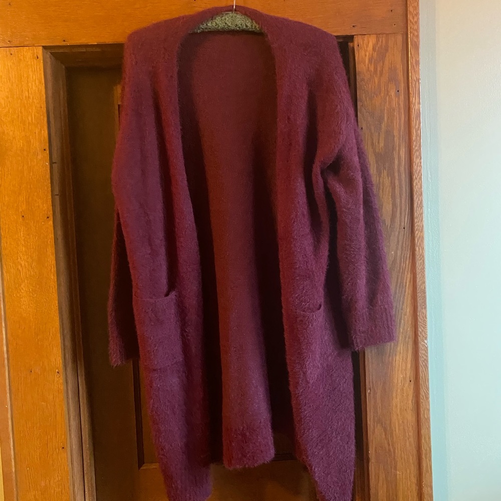 Burgundy Fuzzy Sweater